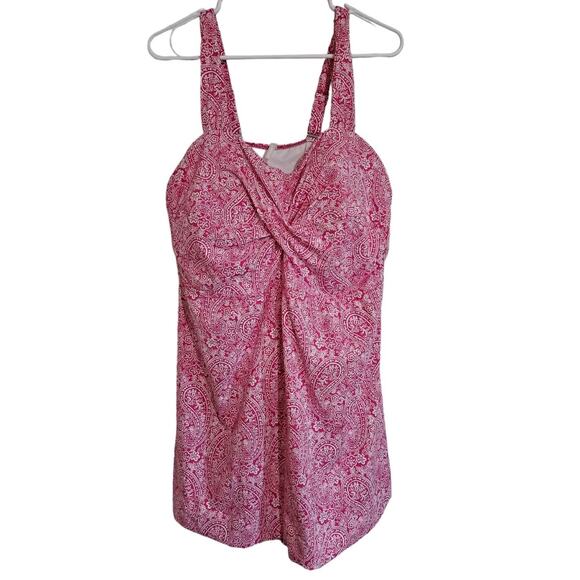Lands End Swim Tpp Pink 22W - Picture 1 of 3